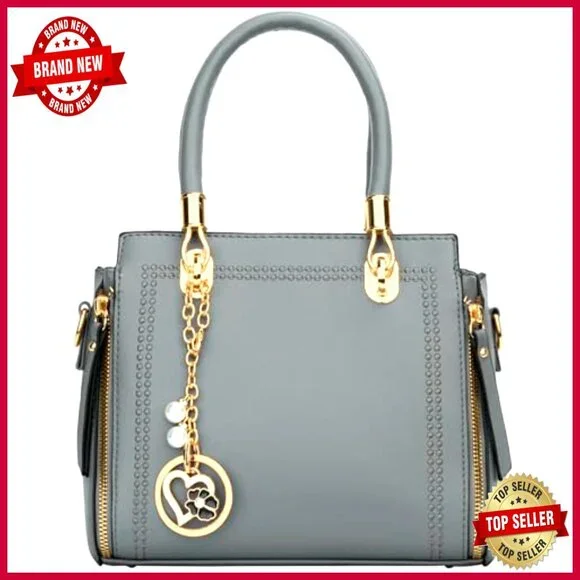 Vegan Leather Satchel Purse with Top Handle and Adjustable Crossbody Strap - Picture 7 of 7